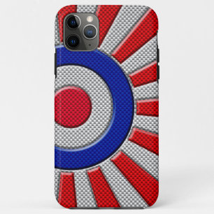 Levendige Roundel Sunburst Design Carbon Fibre Sty iPhone 11 Pro Max Hoesje