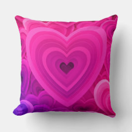 Levendige Roze Abstracte Hart Kussensloop – Modern Kussen