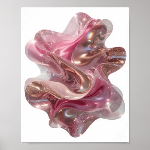 Levendige Roze ABSTRACTE KUNST Kunstprint Poster