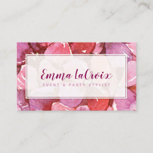 Levendige Roze Bloemen Professional Visitekaartje