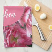 Levendige roze bloemenoma's keukenhanddoeken (Quarter Fold)