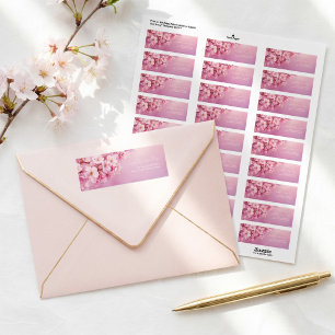 Levendige Roze Bloesem Getextureerde Roos Botanisc Etiket