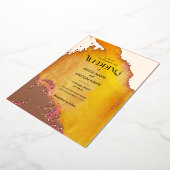 Levendige roze en Oranje textuur bruiloft Folie Uitnodiging (Gedraaid)