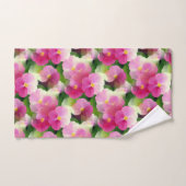 Levendige roze en witte impatiens Vloeiend Patroon Bad Handdoek (Handdoek)