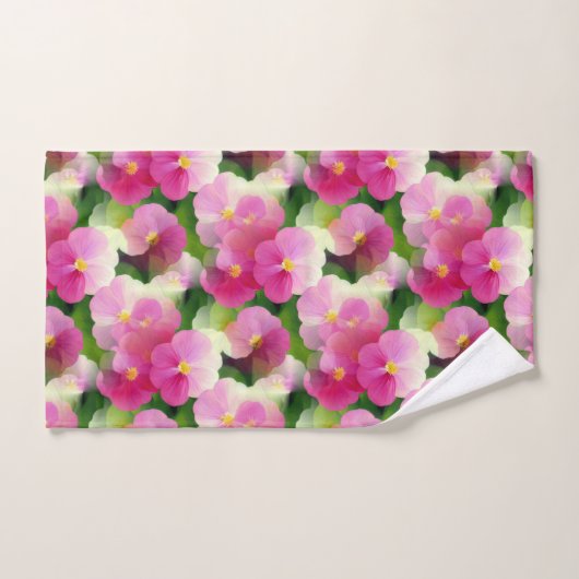 Levendige roze en witte impatiens Vloeiend Patroon Bad Handdoek (Handdoek)