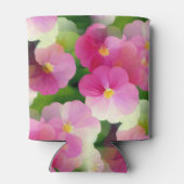 Levendige roze en witte impatiens Vloeiend Patroon Blikjeskoeler (Achterkant)