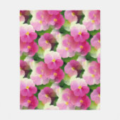 Levendige roze en witte impatiens Vloeiend Patroon Fleece Deken (Voorkant)