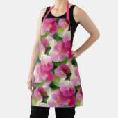 Levendige roze en witte impatiens Vloeiend Patroon Schort (Insitu)