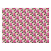 Levendige roze en witte impatiens Vloeiend Patroon Tafelkleed (Voorkant (Horizontaal))