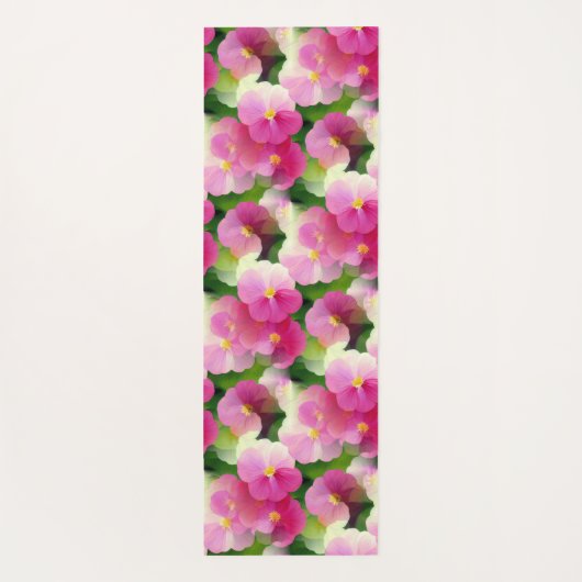 Levendige roze en witte impatiens Vloeiend Patroon Yogamat (Achterkant)