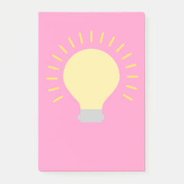 Levendige roze gele gloeilamp post-it® notes