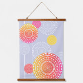 Levendige roze gele willekeurige mandala hangend wandkleed (Voorkant)