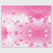 Levendige Roze Hart Abstracte Valentijn Cadeaupapier (Vlak)
