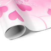 Levendige Roze Hart Abstracte Valentijn Cadeaupapier (Rol Hoek)