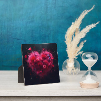 Levendige roze hart burst fotoplaat