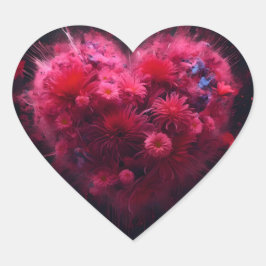 Levendige roze hart burst hart sticker