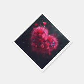 Levendige roze hart burst servet (Hoek)