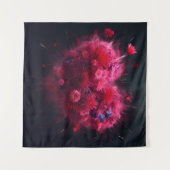 Levendige roze hart burst wandkleed (Voorkant (horizontaal))