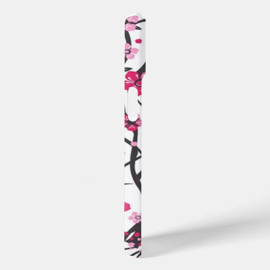 Levendige Roze Kersenbloesemtakken Patroon Telefoo Case-Mate iPhone Case (Achterkant / Rechts)