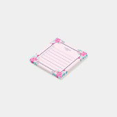Levendige Roze Rozen Op Blush Aangepaste Naam Post-it® Notes (Schuin)