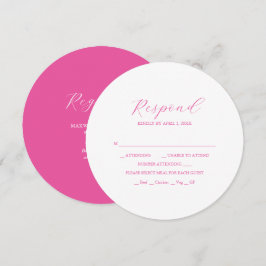 Levendige roze RSVP-kaart stapelbare uitnodigingen
