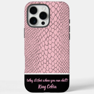 Levendige roze slangenhuid textuur iPhone 16 pro max hoesje