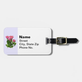 : Levendige Roze Tulpen Bagagelabel