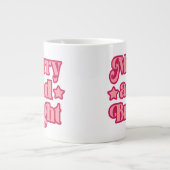 Levendige Roze Vrolijk en Helder Kerstmis Extra Grote Beker (Voorkant)