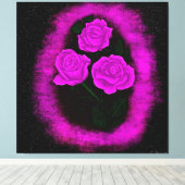 Levendige Rozen Canvas Afdruk (Insitu (Houten vloer))