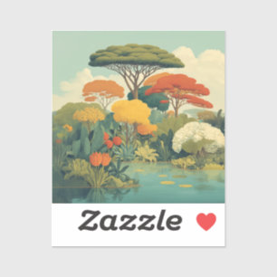 Levendige Safari Oerwoud Scene Sticker