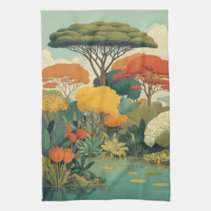 Levendige Safari Oerwoud Scene Theedoek