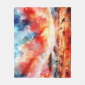 Levendige Safari zonsondergang Fleece Deken (Voorkant)