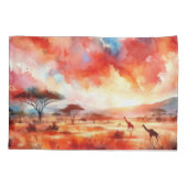 Levendige Safari zonsondergang Kussensloop (Achterkant-Links)