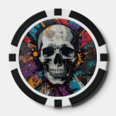 Levendige schedel Urban Graffiti Poker Chips (Voorkant)