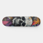 Levendige schedel Urban Graffiti Skateboard (Horizontaal)