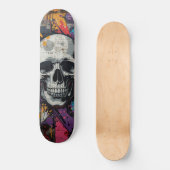 Levendige schedel Urban Graffiti Skateboard (Voorkant)