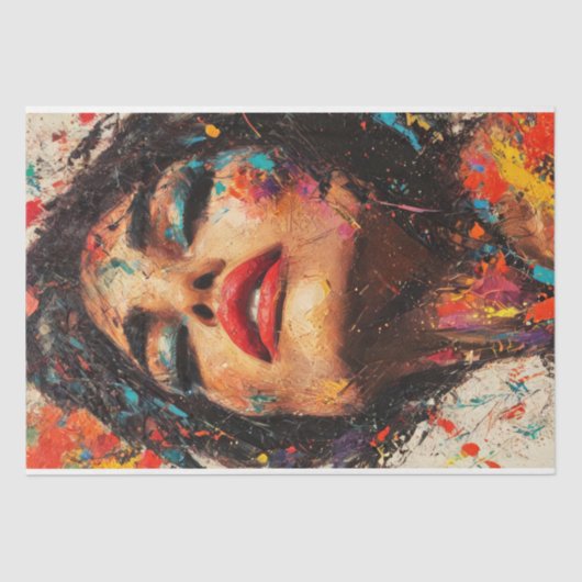 Levendige Sensuele Vrouw Pop Art - Vert Decoupage Tissuepapier (Voorkant)