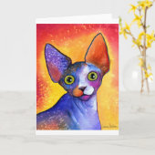 Levendige sfynx cat 3 schilderij kaart (Gele Bloem)