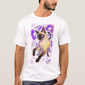 Levendige Siamese Cat Graphic Mannen T - Shirt
