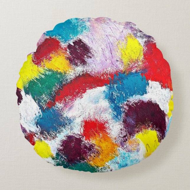 Levendige Sierkussennen Rond Kussen (Voorkant)