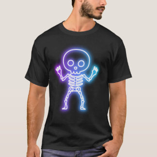 Levendige SKELET Ghost Glow Halloween Graphic T-shirt