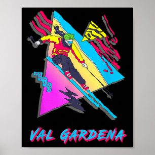 Levendige ski-kunstwerk Val Gardena Ski Skier Poster