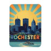 Levendige skyline van Rochester bij zonsondergang Magneet (Verticaal)