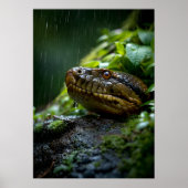 Levendige slang in regenwoud regen poster (Voorkant)