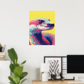 Levendige slang: Pop Art Snake Poster (Thuiskantoor)
