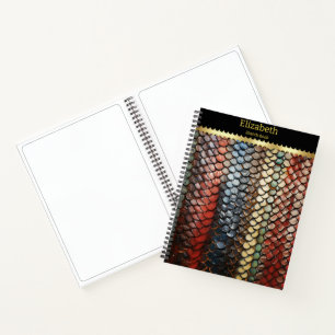 Levendige slangenhuid onthult kunst van natuur notitieboek