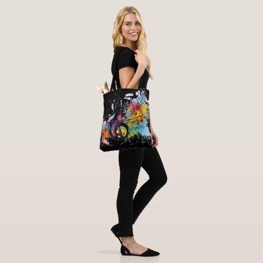 Levendige Splashy Music Lover's Canvas tas (Op model)