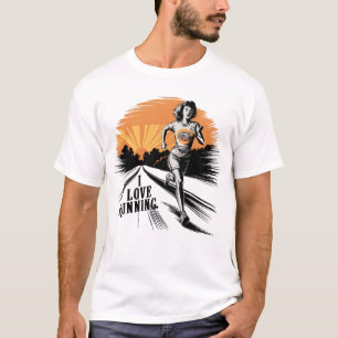 Levendige Splatter Ik hou van hardlopen T-shirt