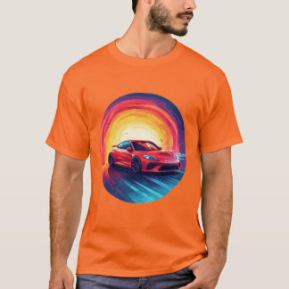 Levendige sportwagen t-shirt