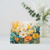 Levendige Springtime Bloesemolie Acryl Briefkaart (Staand voorkant)